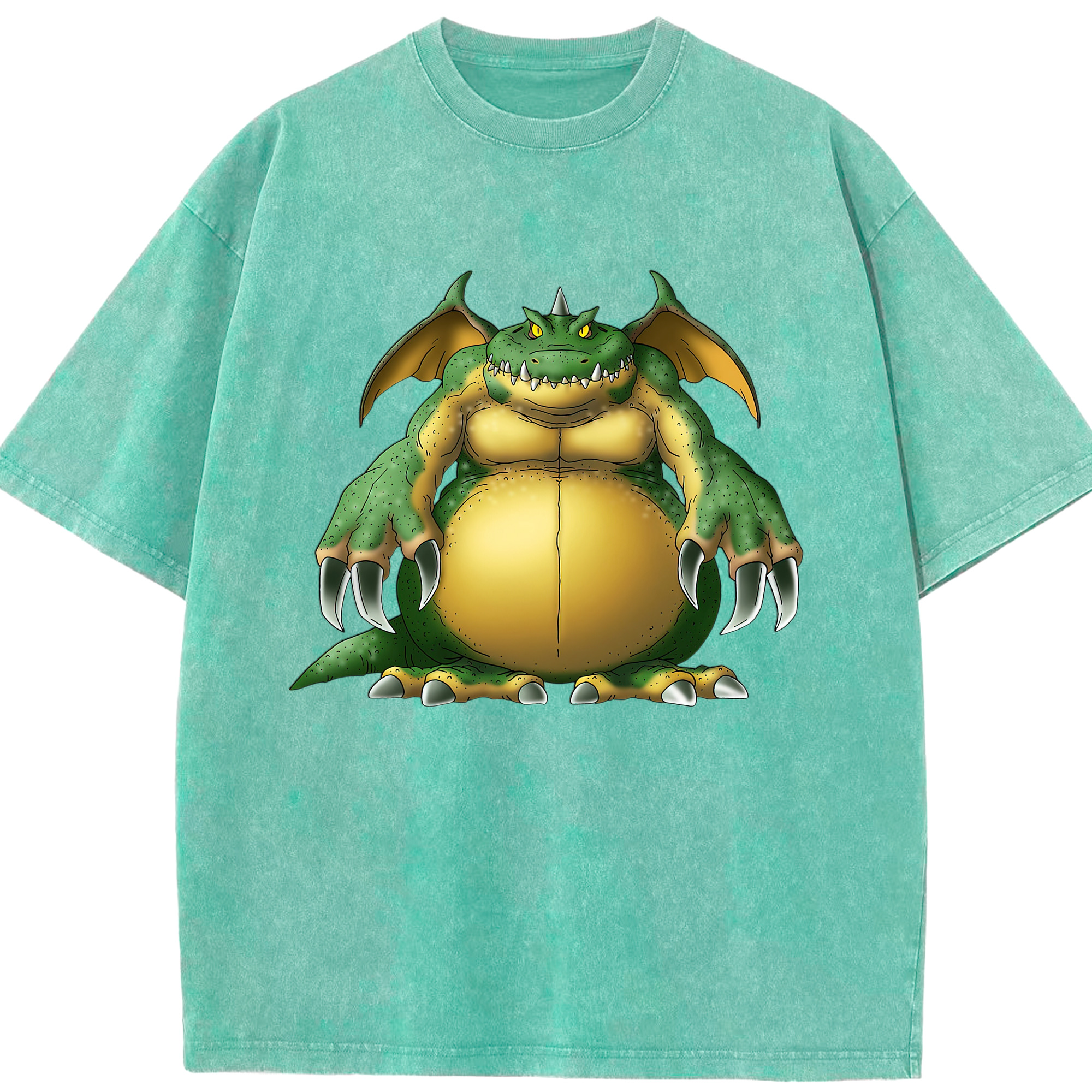 （画像用） ドラゴンクエスト Doragon Kuesuto Dragon Quest 綿100% ヴィンテージ風 半袖Tシャツ（フロントプリント）